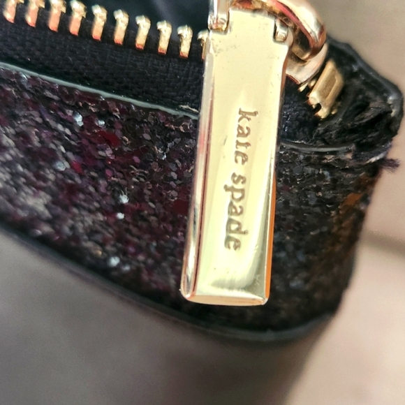 Kate Spade Womens Black Shimmer Tote Bag Double Strap - Picture 3 of 7